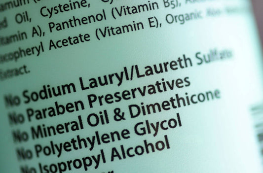 A close up of shampoo ingredients.