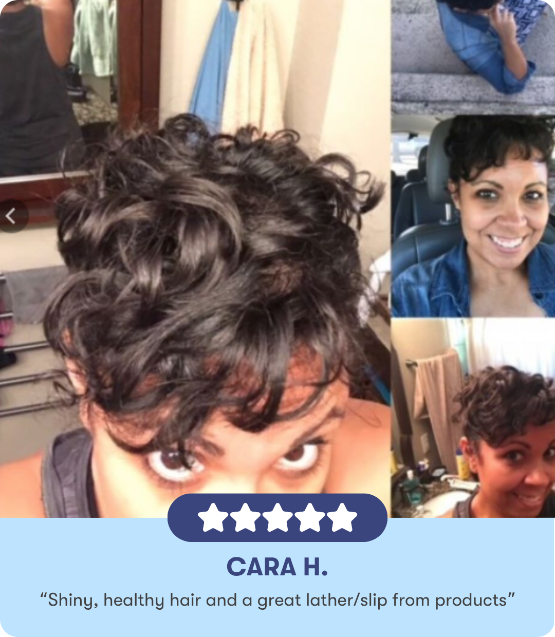 <strong>Shiny, healthy hair and a great lather/slip from products</strong>