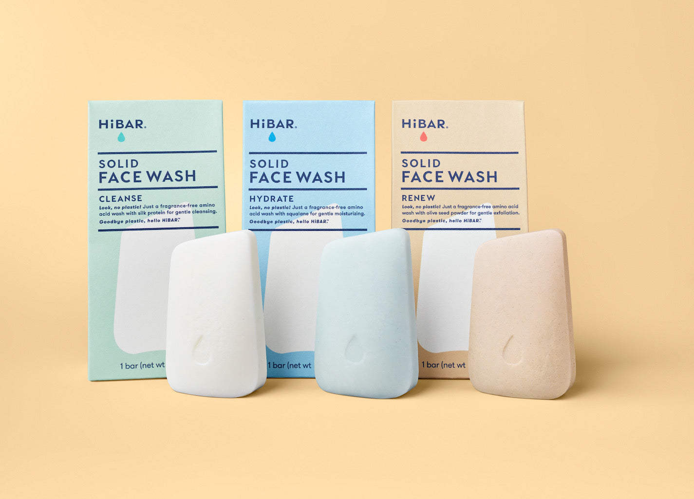 Face Wash bar family - Cleanse, Hydrate and Renew with packaging
