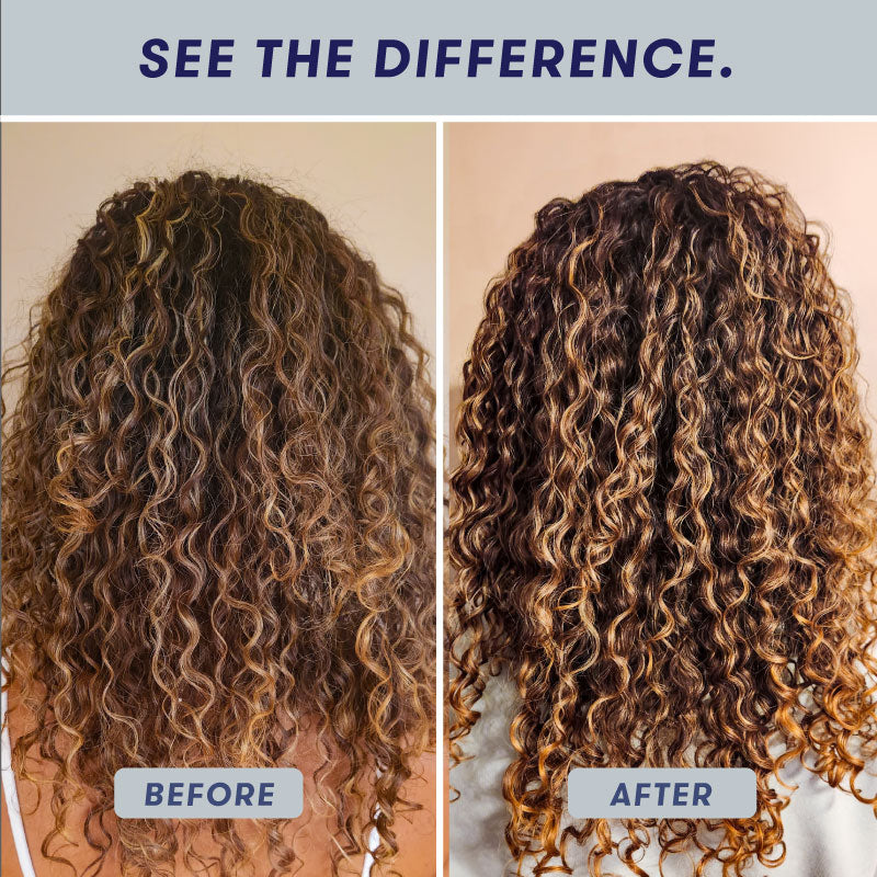 Shows hair before and after using HiBAR so you can see the difference shampoo bars and conditioner bars make.