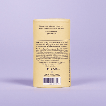 Lavender and Jasmine deodorant packaging from the back